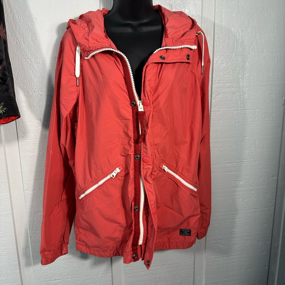 ABERCROMBIE & FITCH WIND & WATER RESISTANT HOODED FULL ZIP JACKET Size X…